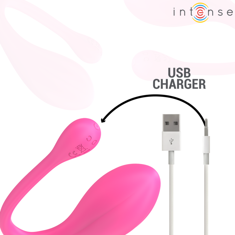 INTENSE - JANICE U VIBRATOR DOUBLE STIMULATION 10 VIBRATIONS PINK REMOTE CONTROL - Amore24