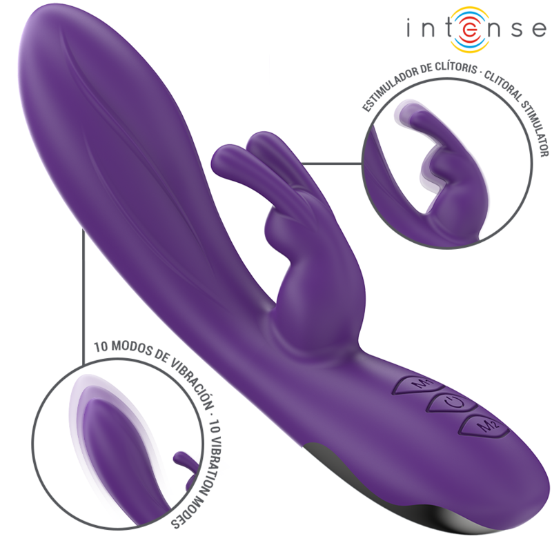 INTENSE - RANDALL RABBIT VIBRATOR 10 VIBRATIONS PURPLE - Amore24
