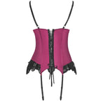 LIVCO CORSETTI FASHION - AGRAFENA CF 90436 CORSET + THONG BURGUNDY S/M - Amore24