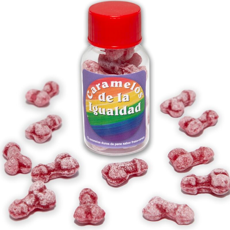 DIABLO PICANTE - 12 STRAWBERRY/CHERRY PENIS SHAPE EQUALITY CANDIES - Amore24
