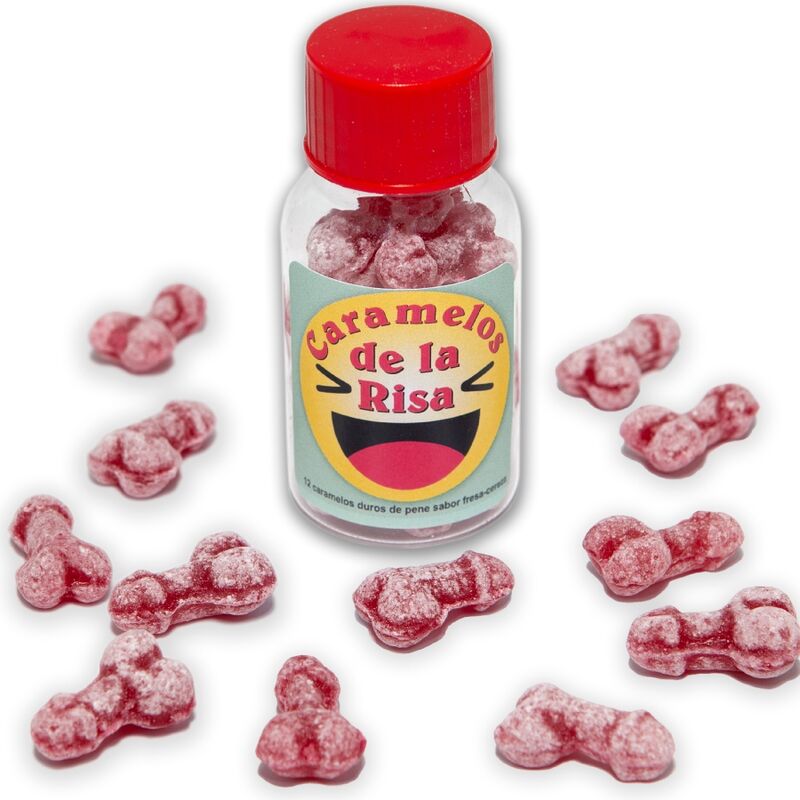 DIABLO PICANTE - 12 PENIS-SHAPED LAUGHTER CANDIES STRAWBERRY/CHERRY - Amore24