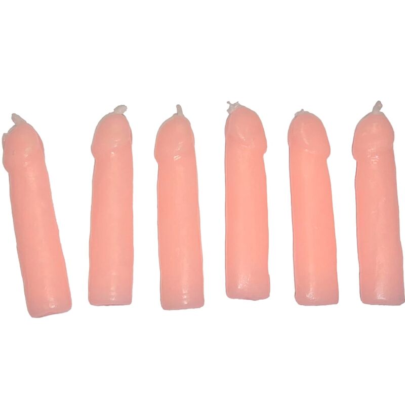 DIABLO PICANTE - 6 FLESH PENIS SHAPED CANDLES - Amore24