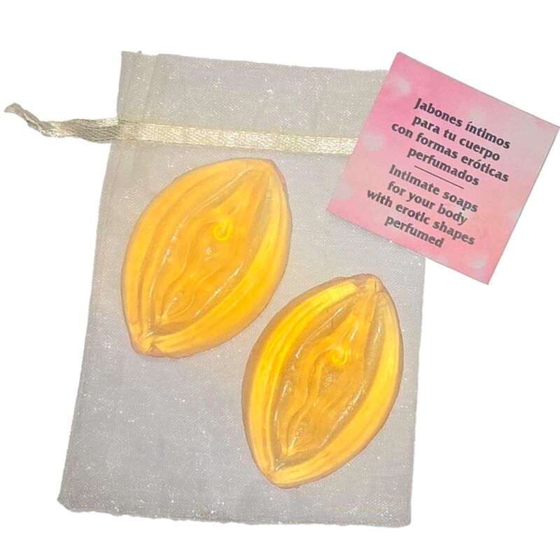 DIABLO PICANTE - 2 VAGINA SHAPED PERFUMED SOAPS YELLOW - Amore24