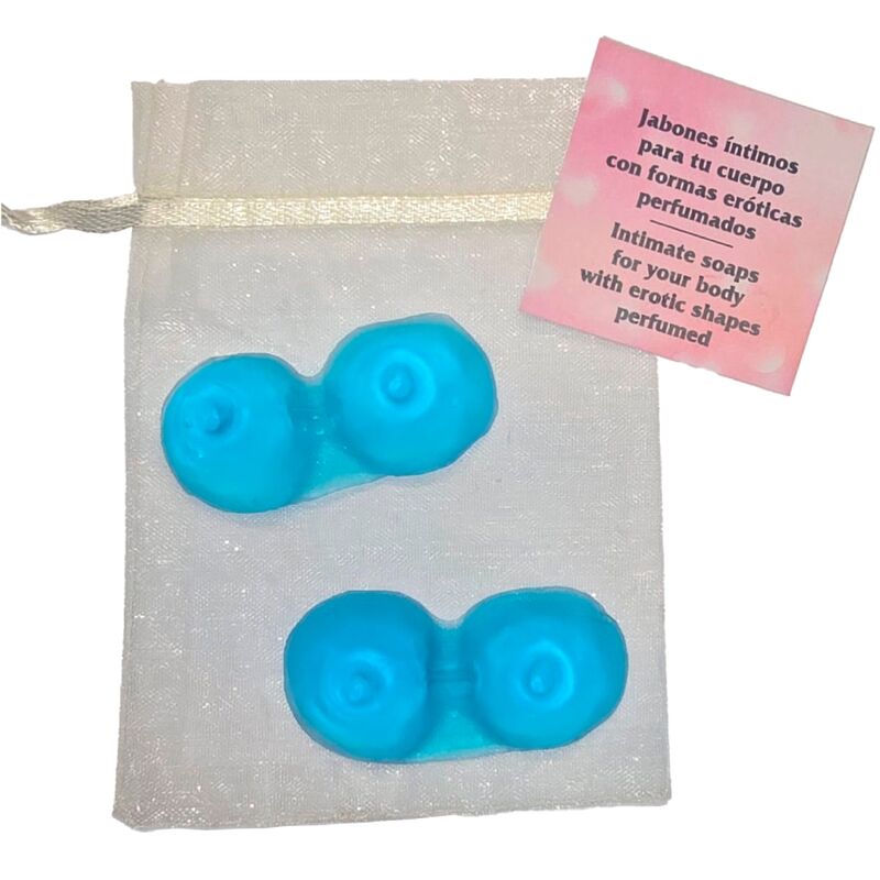 DIABLO PICANTE - 2 BREASTS SHAPED PERFUMED SOAPS BLUE - Amore24