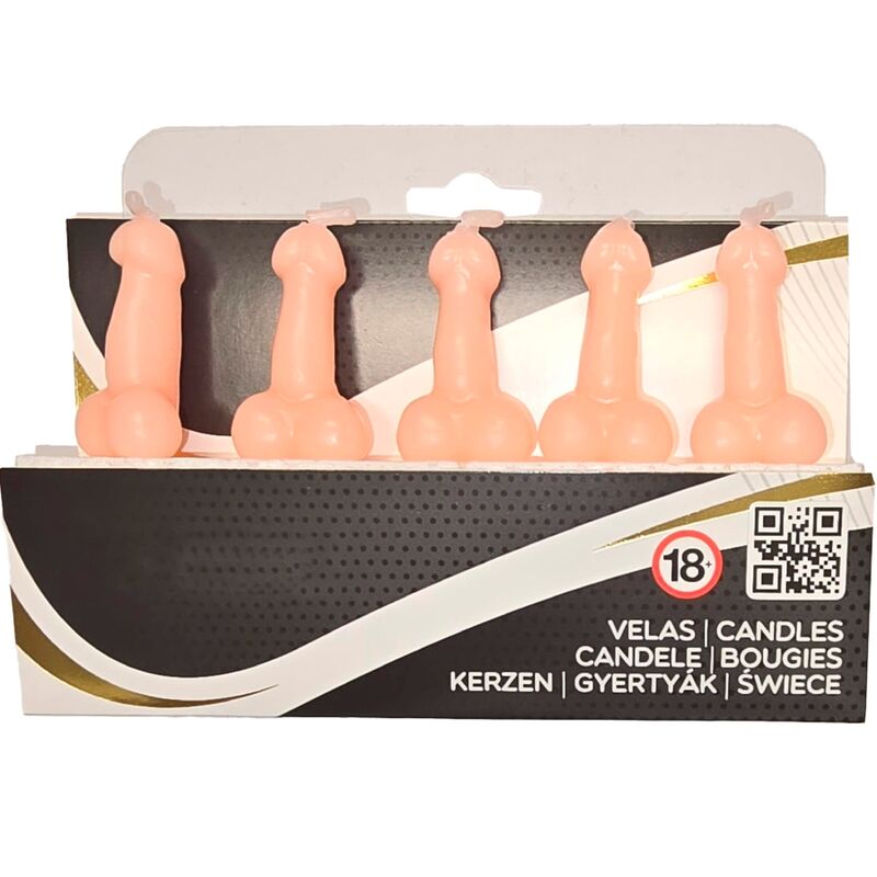 DIABLO PICANTE - BOX OF 5 FLESH PENIS-SHAPED CANDLES - Amore24