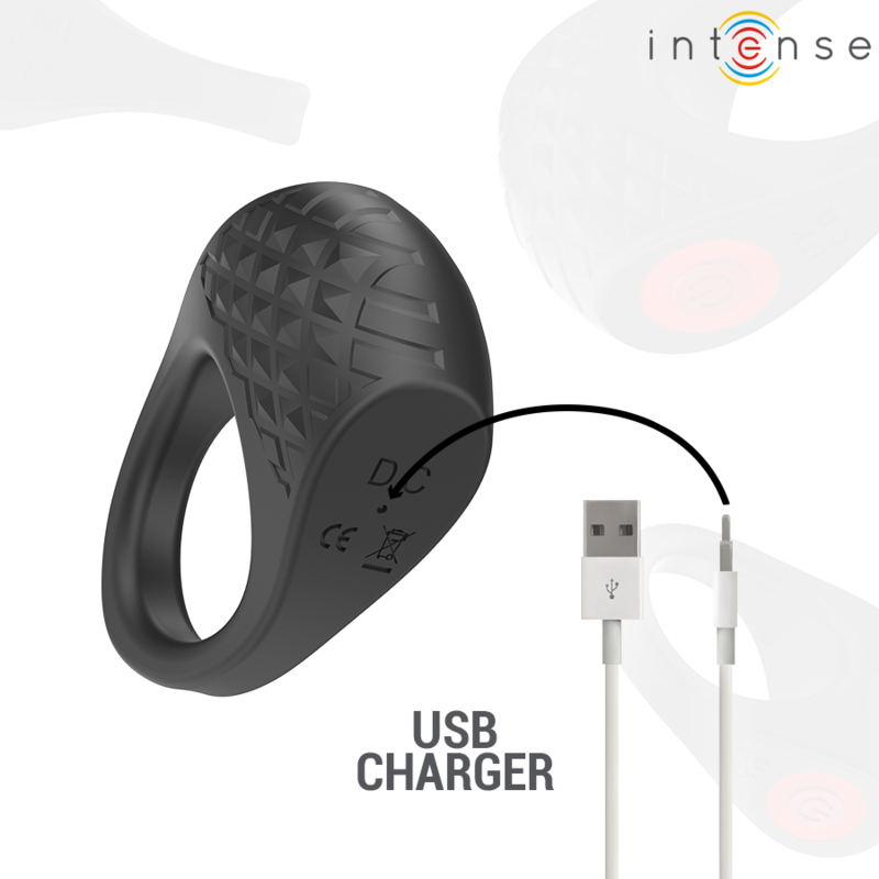 INTENSE - CLOVER VIBRATOR PENIS RING 10 VIBRATIONS BLACK - Amore24