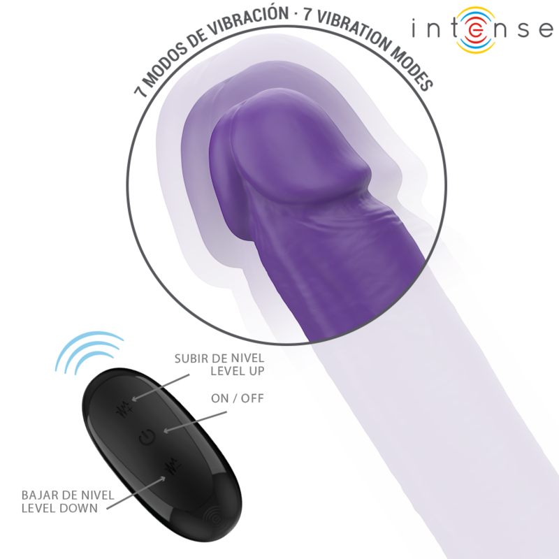 INTENSE - GUNTER DILDO DOUBLE VIBRATOR 40 CM PURPLE REMOTE CONTROL - Amore24