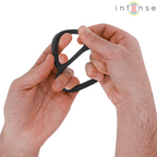 INTENSE - BOBBY DOUBLE SILICONE PENIS RING BLACK - Amore24