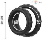 INTENSE - DEWEY DOUBLE SILICONE PENIS RING BLACK MODEL 2 - Amore24