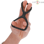 INTENSE - DEWEY DOUBLE SILICONE PENIS RING BLACK MODEL 2 - Amore24