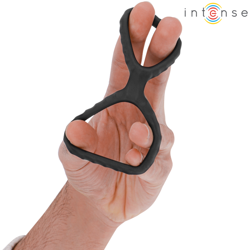 INTENSE - DEWEY DOUBLE SILICONE PENIS RING BLACK MODEL 2 - Amore24