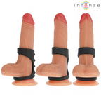 INTENSE - THEO DOUBLE SILICONE PENIS RING BLACK MODEL 3 - Amore24