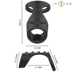 INTENSE - THEO DOUBLE SILICONE PENIS RING BLACK MODEL 3 - Amore24