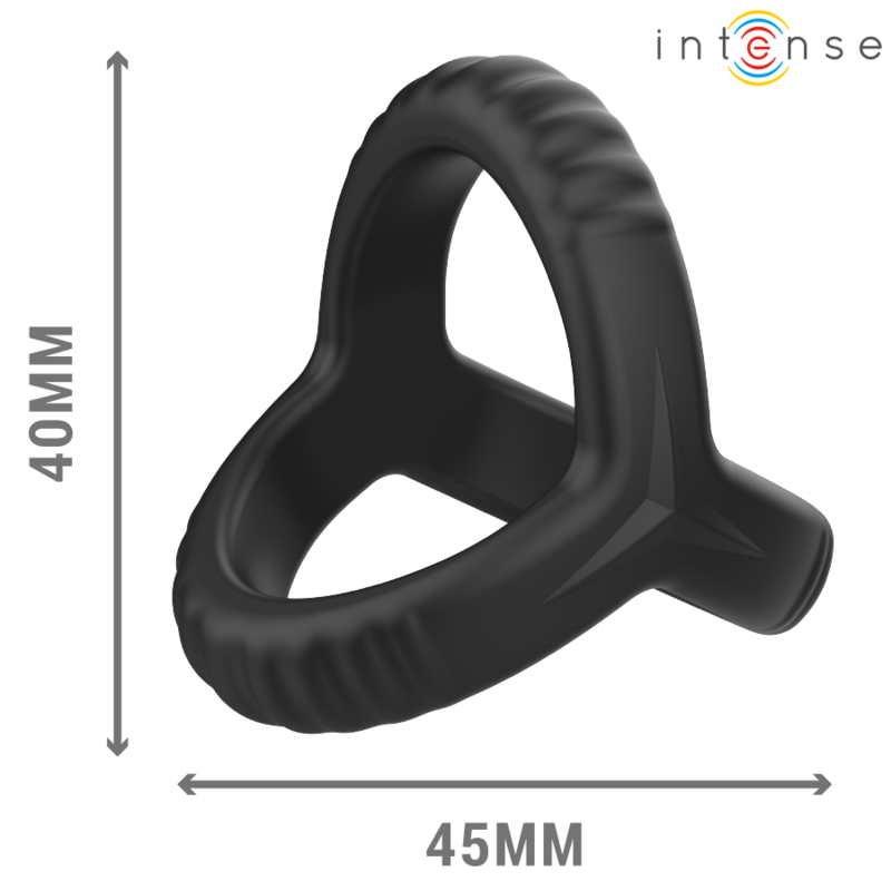 INTENSE - CARSON DOUBLE SILICONE PENIS RING BLACK MODEL 4 - Amore24