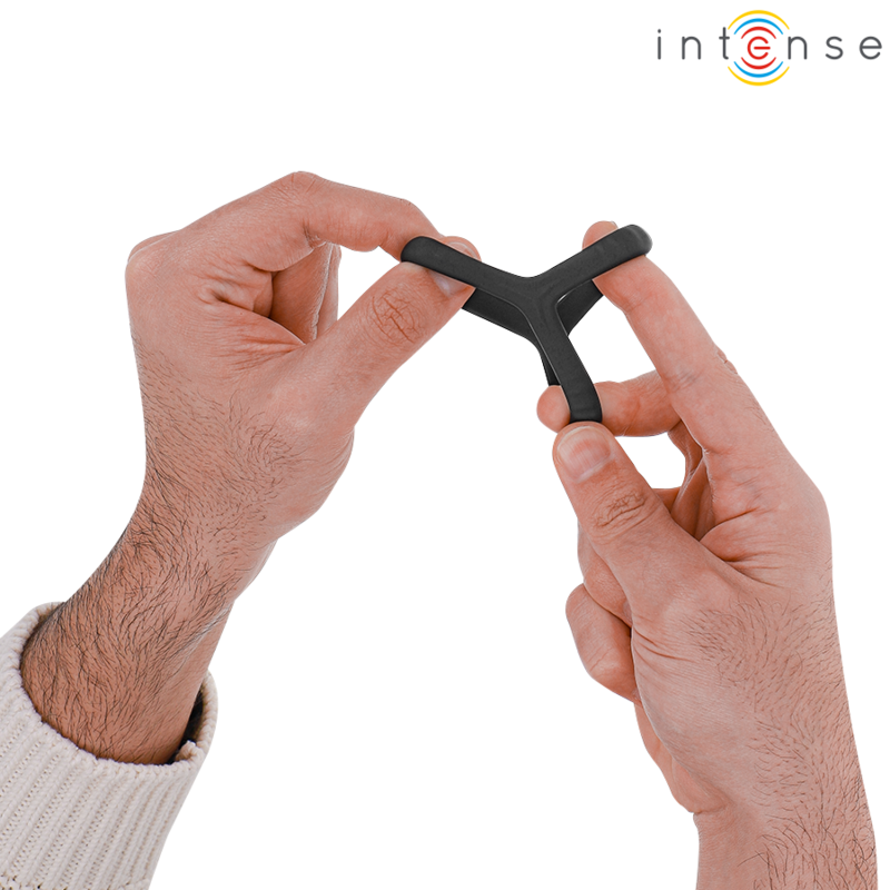 INTENSE - CARSON DOUBLE SILICONE PENIS RING BLACK MODEL 4 - Amore24
