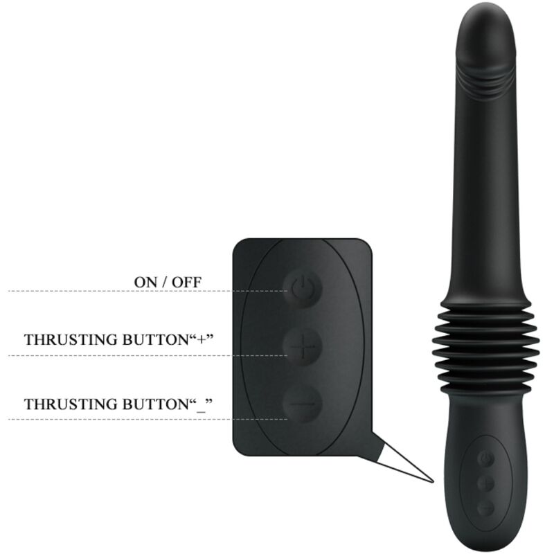 PRETTY LOVE - PAZUZU VIBRATOR 3 THRUST MODES BLACK - Amore24