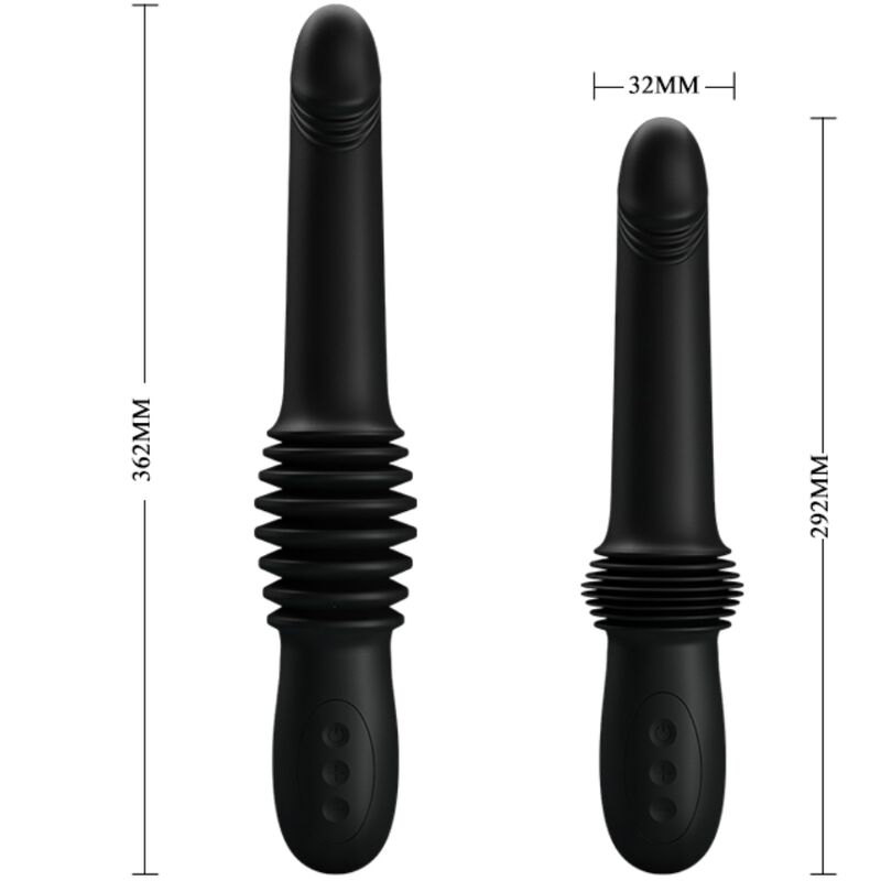 PRETTY LOVE - PAZUZU VIBRATOR 3 THRUST MODES BLACK - Amore24