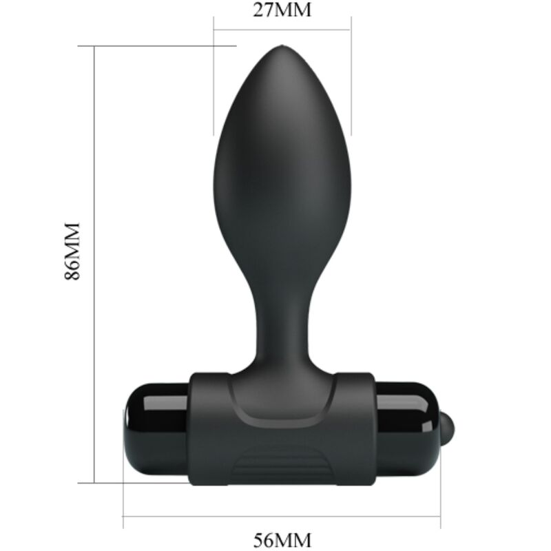 PRETTY LOVE - VIBRA BUTT 10 VIBRATIONS ANAL PLUG BLACK - Amore24