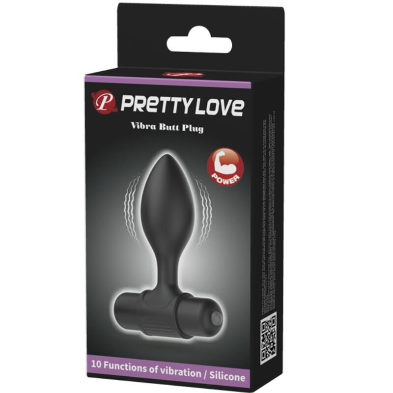 PRETTY LOVE - VIBRA BUTT 10 VIBRATIONS ANAL PLUG BLACK - Amore24