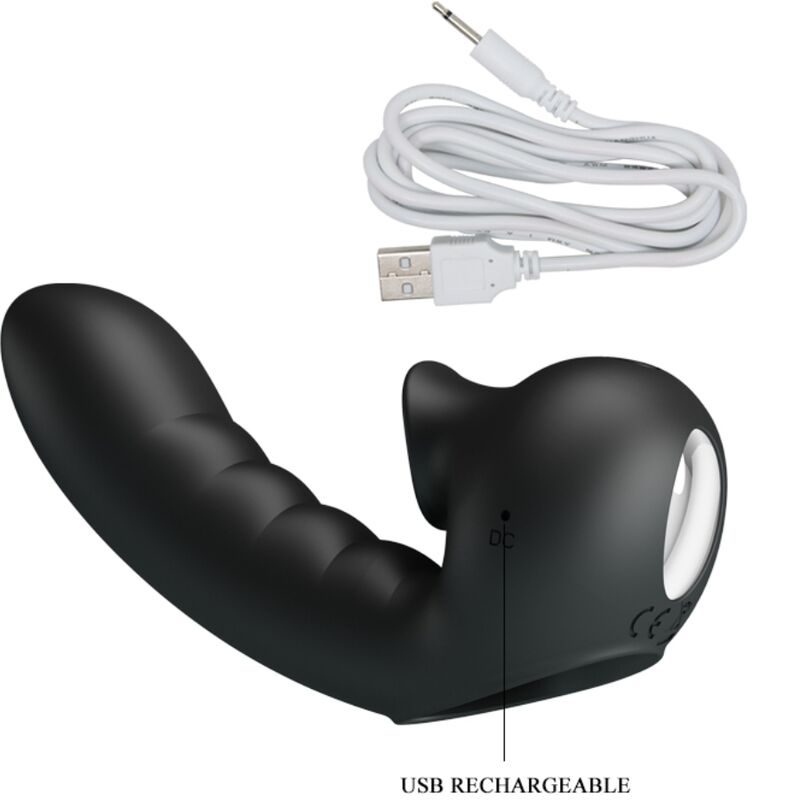 PRETTY LOVE - HOBGOBLIN VIBRATING FINGER CASE 12 VIBRATIONS + CLITORIS STIMULATOR BLACK - Amore24
