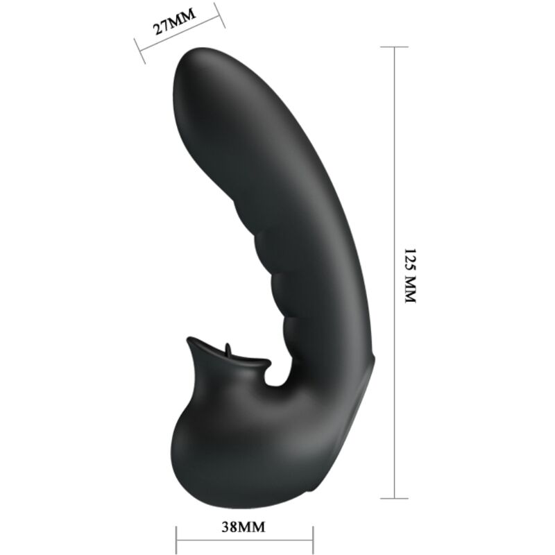 PRETTY LOVE - HOBGOBLIN VIBRATING FINGER CASE 12 VIBRATIONS + CLITORIS STIMULATOR BLACK - Amore24