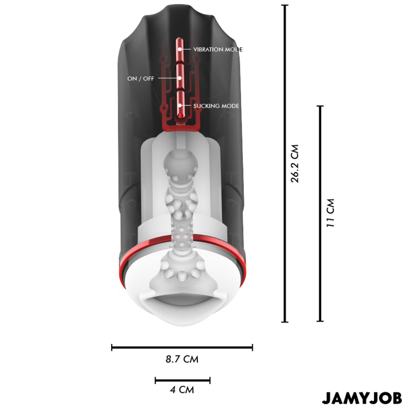 JAMYJOB - MEGABITE AUTOMATIC MOUTH MASTURBATOR 5 SUCTION AND VIBRATION MODES - Amore24