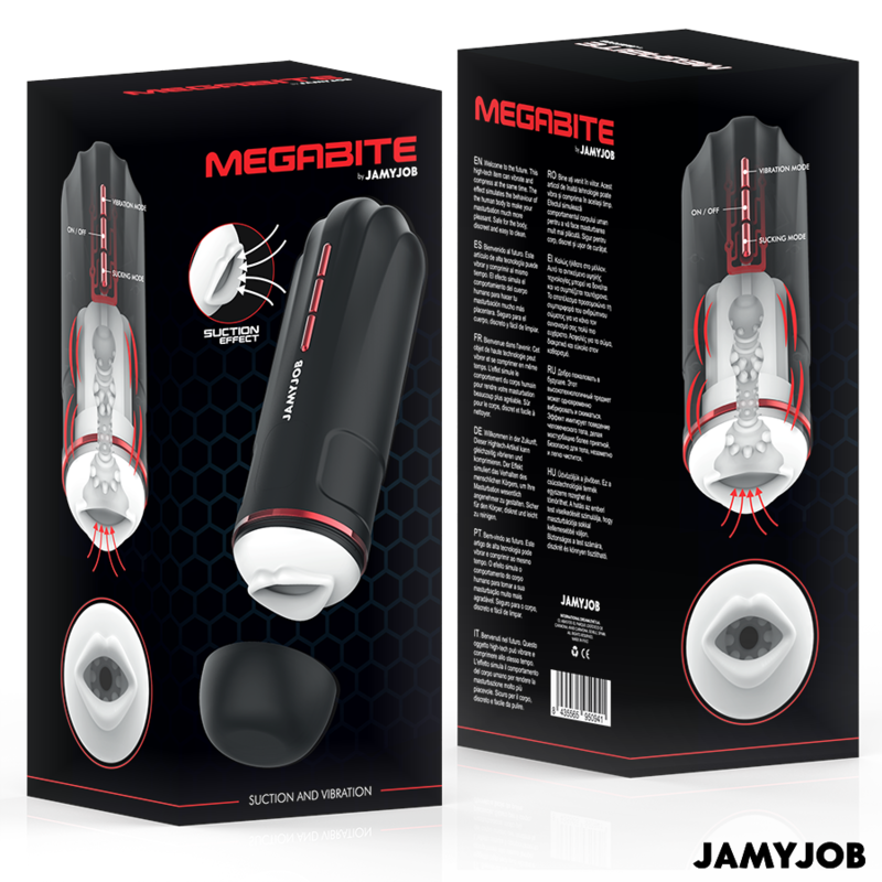 JAMYJOB - MEGABITE AUTOMATIC MOUTH MASTURBATOR 5 SUCTION AND VIBRATION MODES - Amore24
