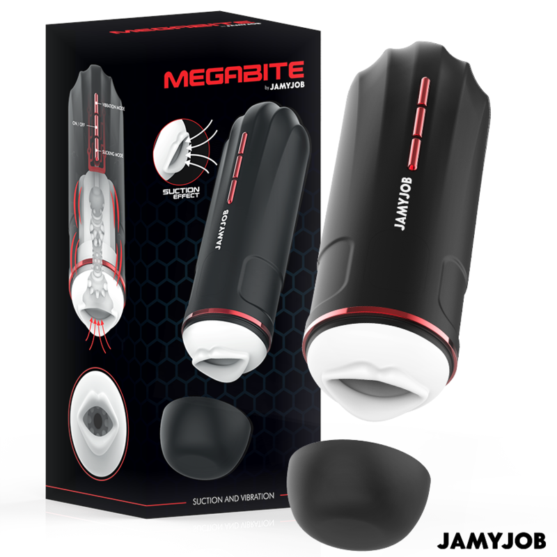 JAMYJOB - MEGABITE AUTOMATIC MOUTH MASTURBATOR 5 SUCTION AND VIBRATION MODES - Amore24