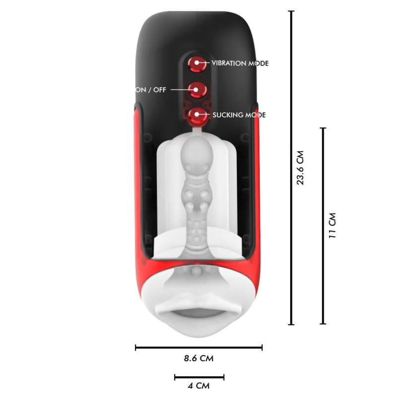 JAMYJOB - BLAZE AUTOMATIC MOUTH MASTURBATOR 5 SUCTION AND VIBRATION MODES - Amore24
