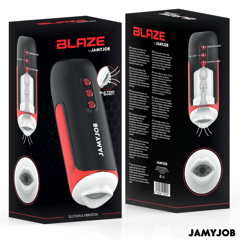 JAMYJOB - BLAZE AUTOMATIC MOUTH MASTURBATOR 5 SUCTION AND VIBRATION MODES - Amore24