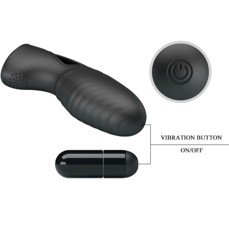 PRETTY LOVE - ALAN SILICONE FINGER VIBRATOR BLACK - Amore24