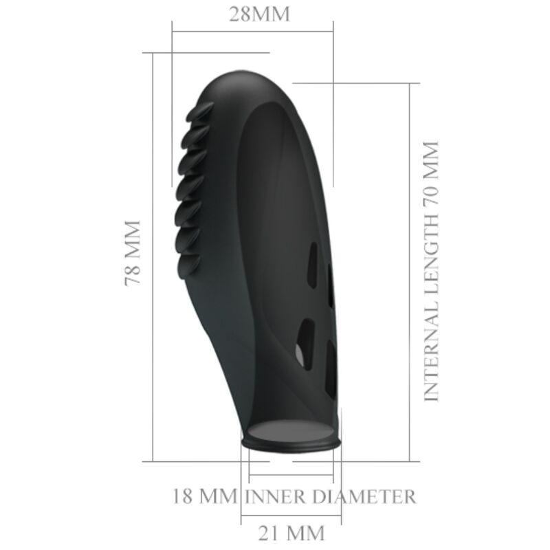 PRETTY LOVE - GILO SILICONE FINGER VIBRATOR BLACK - Amore24