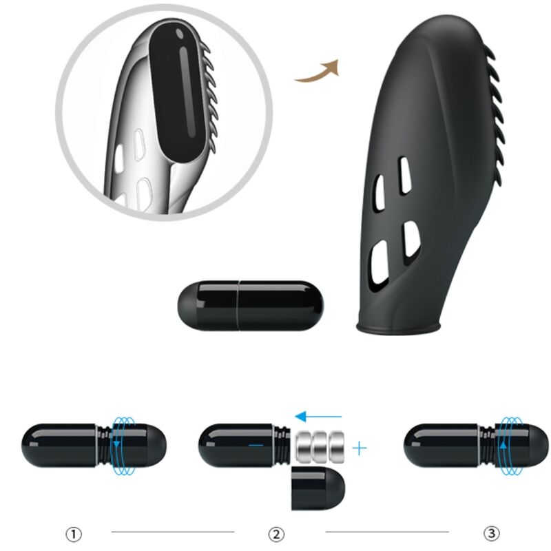PRETTY LOVE - GILO SILICONE FINGER VIBRATOR BLACK - Amore24