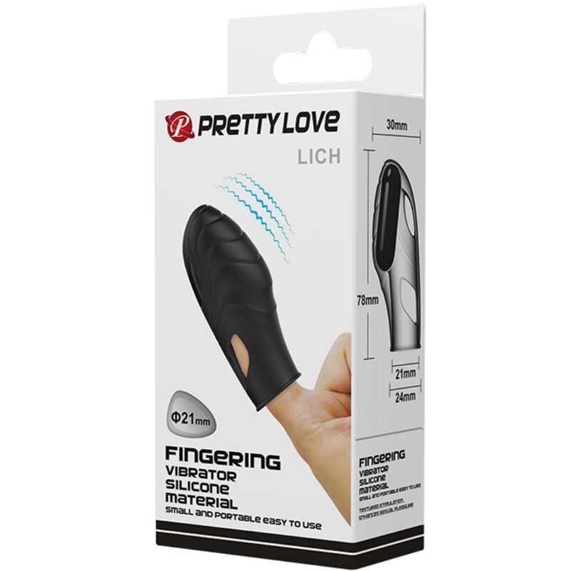 PRETTY LOVE - LICH SILICONE FINGER VIBRATOR BLACK - Amore24