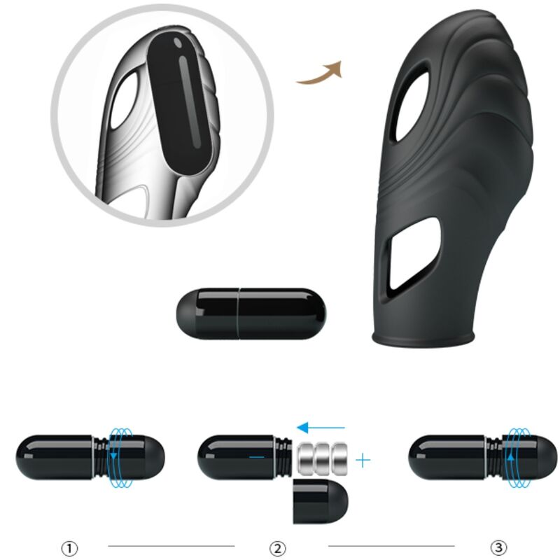 PRETTY LOVE - LICH SILICONE FINGER VIBRATOR BLACK - Amore24