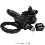 PRETTY LOVE - PASSIONATE RING DOUBLE VIBRATING RING + CLITORIS STIMULATOR BLACK - Amore24