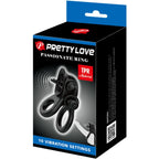 PRETTY LOVE - PASSIONATE RING DOUBLE VIBRATING RING + CLITORIS STIMULATOR BLACK - Amore24