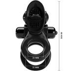 PRETTY LOVE - PASSIONATE RING DOUBLE VIBRATING RING + CLITORIS STIMULATOR BLACK - Amore24