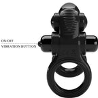PRETTY LOVE - PASSIONATE RING DOUBLE VIBRATING RING + CLITORIS STIMULATOR BLACK - Amore24