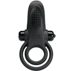 PRETTY LOVE - DOUBLE VIBRATING RING + CLITORIS STIMULATOR 10 VIBRATIONS BLACK - Amore24