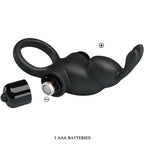 PRETTY LOVE - VIBRATING RING + RABBIT CLITORIS STIMULATOR 10 VIBRATIONS BLACK - Amore24