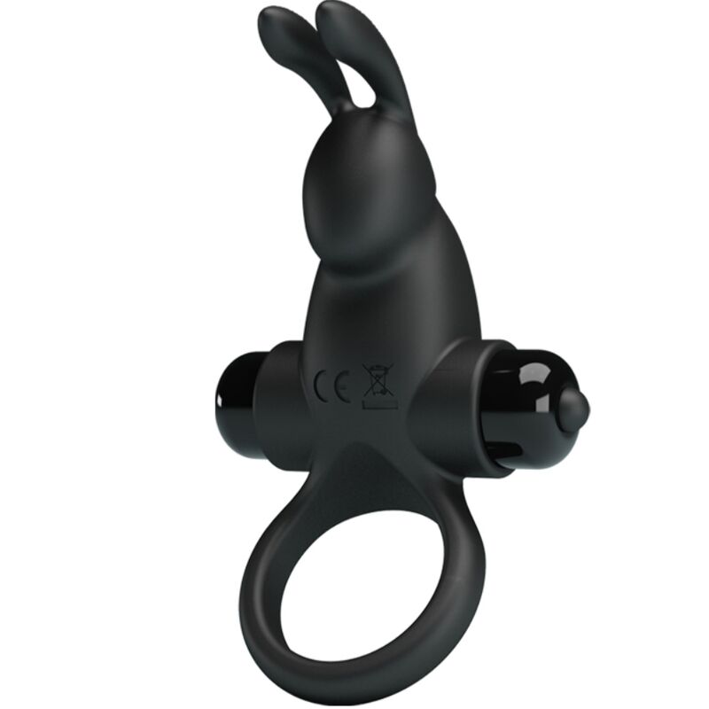 PRETTY LOVE - VIBRATING RING + RABBIT CLITORIS STIMULATOR 10 VIBRATIONS BLACK - Amore24