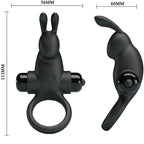 PRETTY LOVE - VIBRATING RING + RABBIT CLITORIS STIMULATOR 10 VIBRATIONS BLACK - Amore24