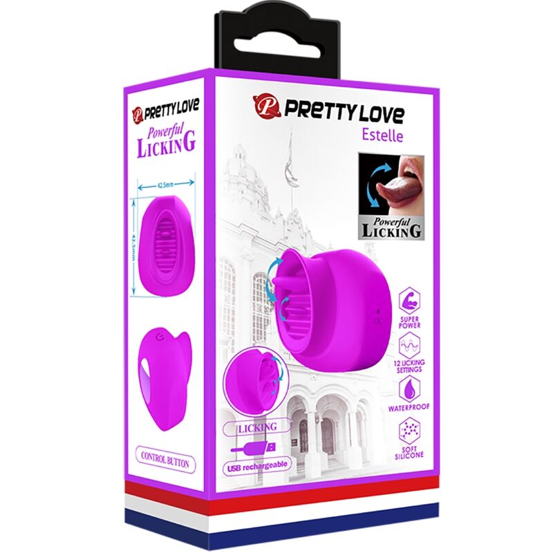 PRETTY LOVE - ESTELLE TONGUE CLITORIS STIMULATOR 12 VIBRATIONS PURPLE - Amore24