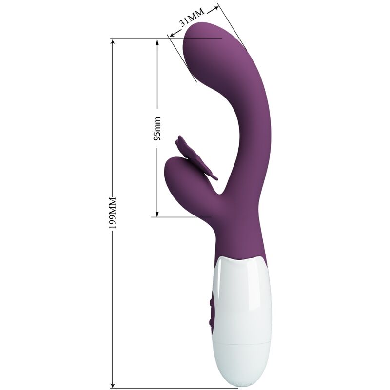 PRETTY LOVE - BUTTERFLY KISS RABBIT VIBRATOR & G-SPOT STIMULATOR PURPLE - Amore24