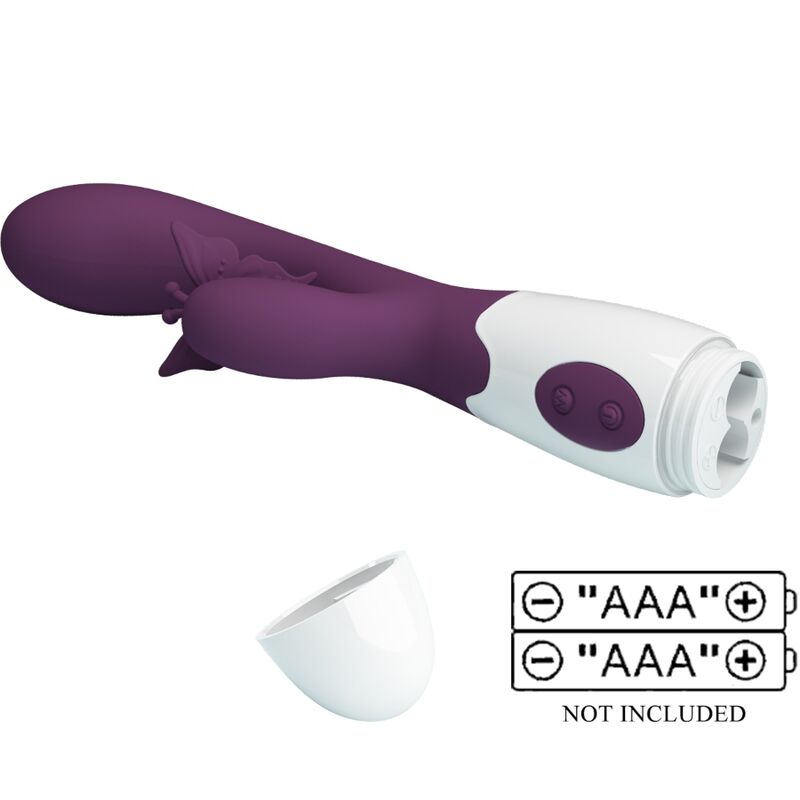 PRETTY LOVE - BUTTERFLY KISS RABBIT VIBRATOR & G-SPOT STIMULATOR PURPLE - Amore24