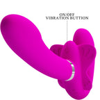 PRETTY LOVE - VALERIE DOUBLE STRAP-ON VIBRATOR 12 VIBRATIONS PURPLE - Amore24