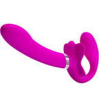 PRETTY LOVE - VALERIE DOUBLE STRAP-ON VIBRATOR 12 VIBRATIONS PURPLE - Amore24