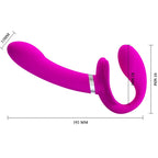 PRETTY LOVE - VALERIE DOUBLE STRAP-ON VIBRATOR 12 VIBRATIONS PURPLE - Amore24
