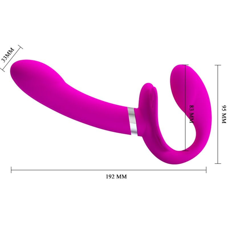 PRETTY LOVE - VALERIE DOUBLE STRAP-ON VIBRATOR 12 VIBRATIONS PURPLE - Amore24